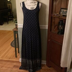 Old Navy- Navy Blue Polka Dot Sleeveless Maxi Sundress